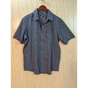 Marmot Caecius Shirt Large Blue Short Sleeve Button Up Wicking Vented